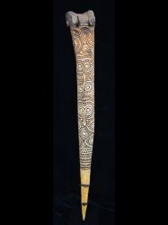 Heavily Carved Cassowary Bone Dagger, New Guinea &ndash; 23-15